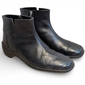 Joseph Seibel Black Leather Women's Ankle Boot Zipper US9 EU41 Comfort